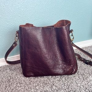 Portland Leather, butterfly bucket bag.
